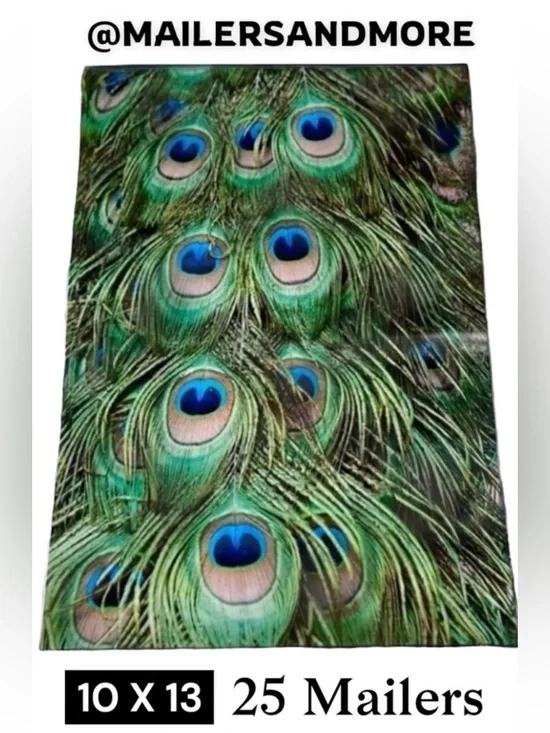 25 10X13 Poly Mailers Peacock Eyes PRICE IS FIRM - Picture 1 of 12